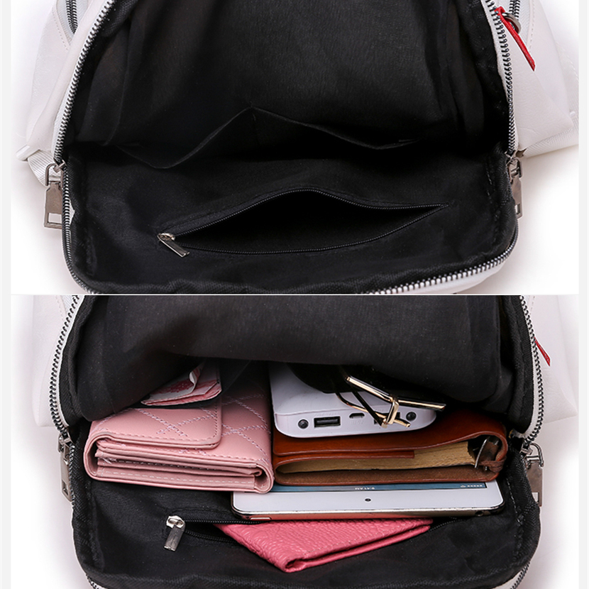 Backpack Women Soft Leather Backpack Female White Travel Back Pack School Backpacks for Girls Sac A Dos