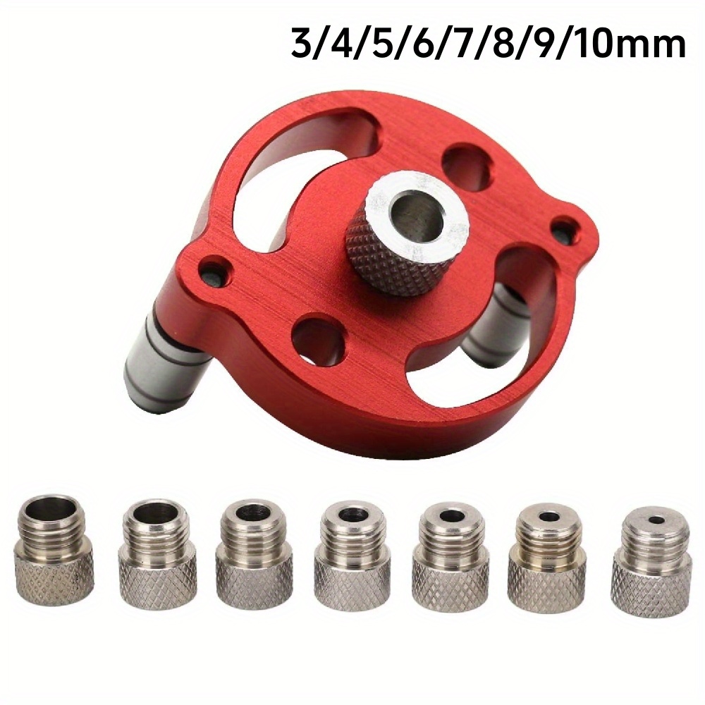 Self Centering Doweling Jig, Self Center Dowel Jig Handheld Drill Guide for Straight Holes Wood Panel Hole Puncher Locator Tool: Green, Purple