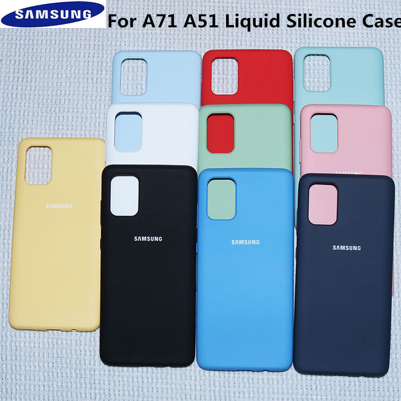 Samsung A51 Caso Posteriore Originale di Silicone Liquido morbida Come la Seta Per Il Caso di Samsung Galaxy A71 Custodia protettiva antiurto cassa Del Telefono