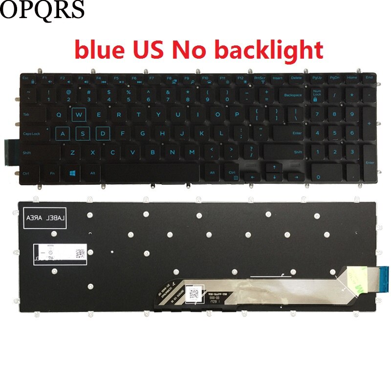for Dell Inspiron 17 5765 5767 5770 5775 7790 7590 5765 5767 5770 Russian RU/UK/US/Spanish SP/Latin LA/Brazil BR laptop Keyboard: blue US No backlit