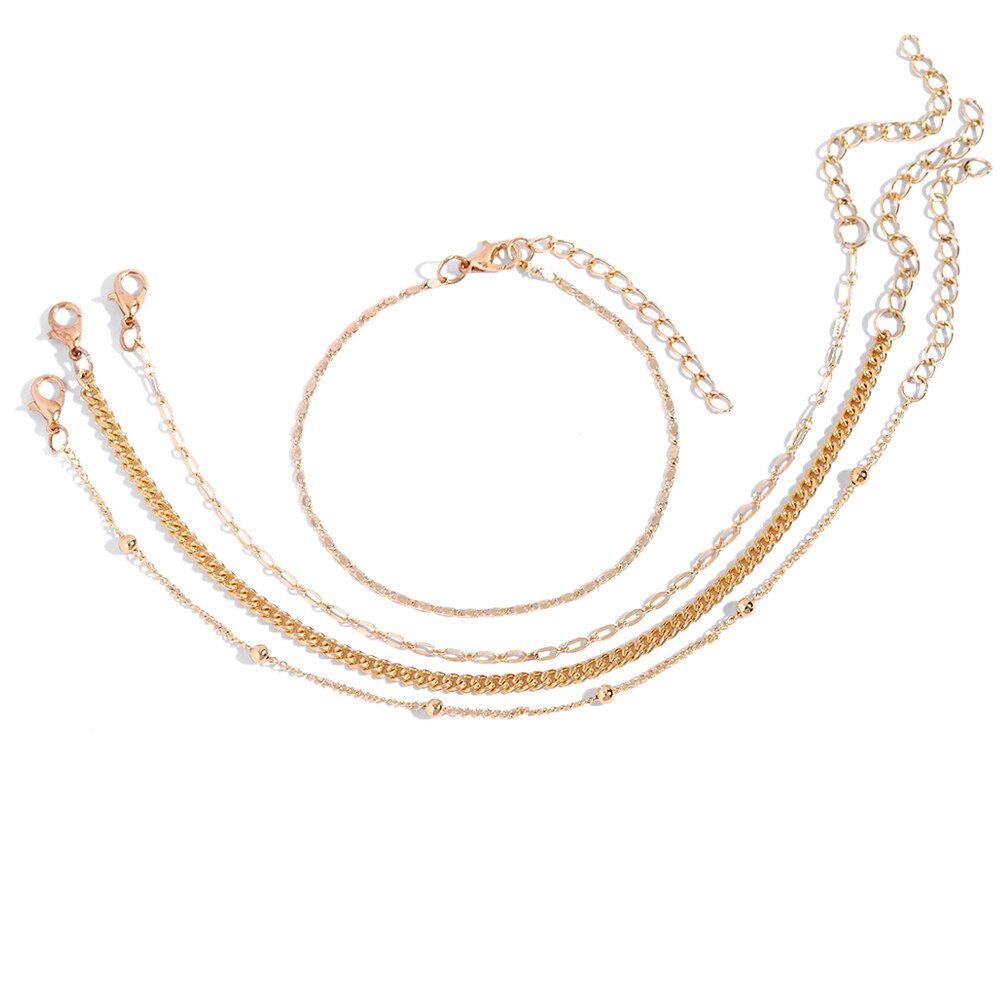 Flatfoosie Hip Hop Crystal Cross Hanger Enkelbanden Voor Vrouwen Golden Metal Link Voet Ketting Strand Sandalen Been Enkelband Sieraden: 016701GD