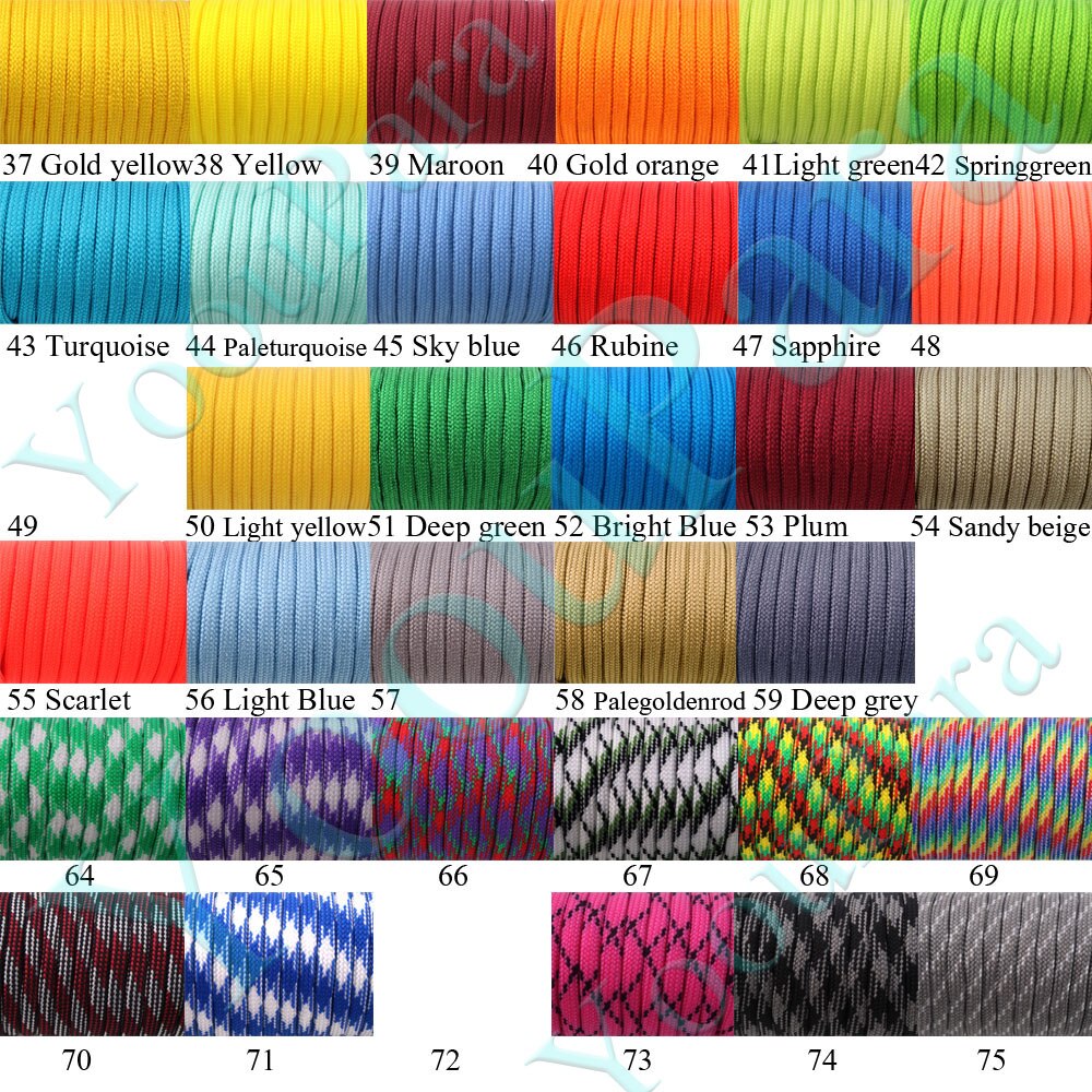 252 kolory 100FT Paracord 550 Paracord liny Cuerda Escalada Mil Spec typ III 7Strand Paracorde odkryty zestaw survivalowy