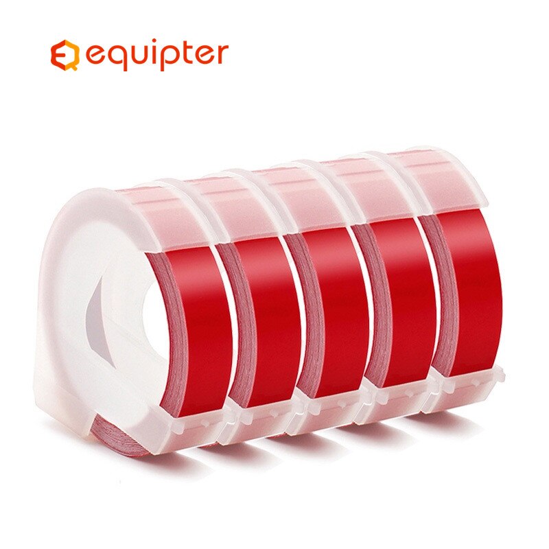 Dymo 3D embossing manual stereo label printers 1610 plastic label printers letterings machine express organizer label maker: 5pcs red label / 6mm