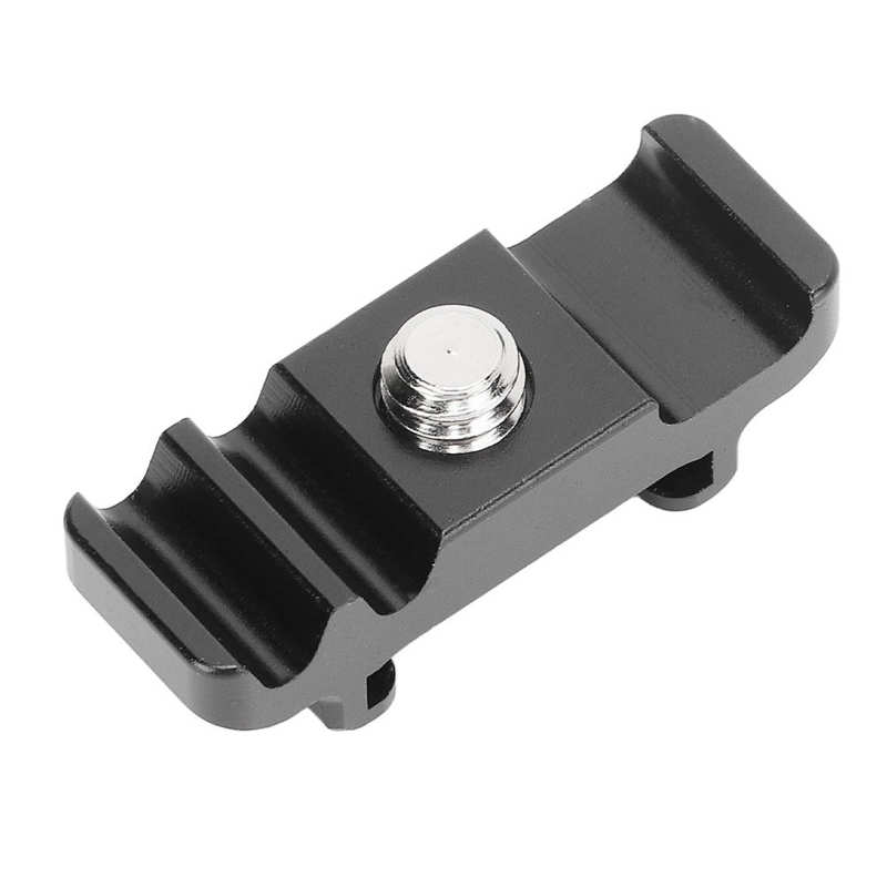 Universal Camera Cable Clamp DSLR Camera Cage L Pate Cable Fixing Lock Clip with 1/4in Screw Cold Shoe Mount for Fill Light MIC