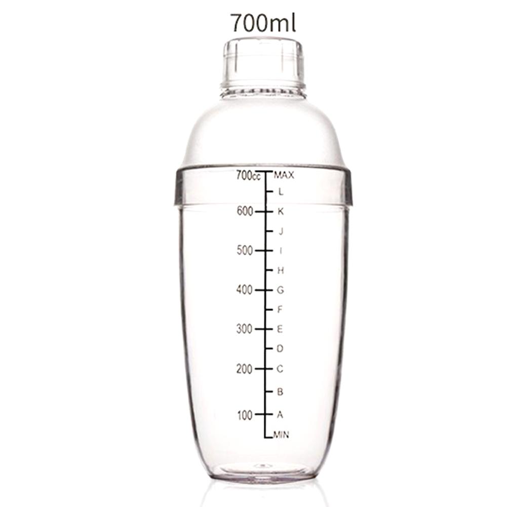 350 ml-1000 ml Outdoor Transparante Goede Grips Plastic Geen Roest Melk Thee Cocktail Shaker Mengbeker Drink Mixer bar Bartending Tool: 700ML