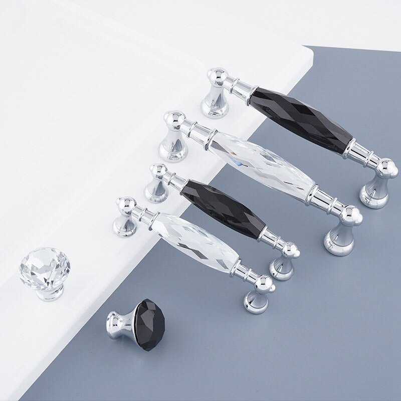 Tiradores de cristal de diamante para muebles, manijas de puerta de armario, cajón, perilla de puerta de armario, Hardware