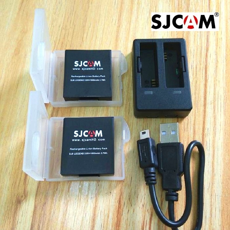 Sjcam Accessoires Originele SJ6 Batterijen Oplaadbare Batterij Dual Charger Battery Case Voor Sjcam SJ6 Legend Action Sport Camera