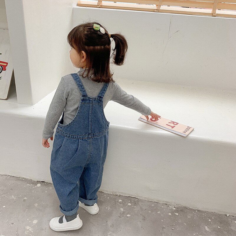 Spring Baby Boys Girls Loose Casual Denim Overalls Children Girls All-match Casual Suspender Trousers Boys Jeans