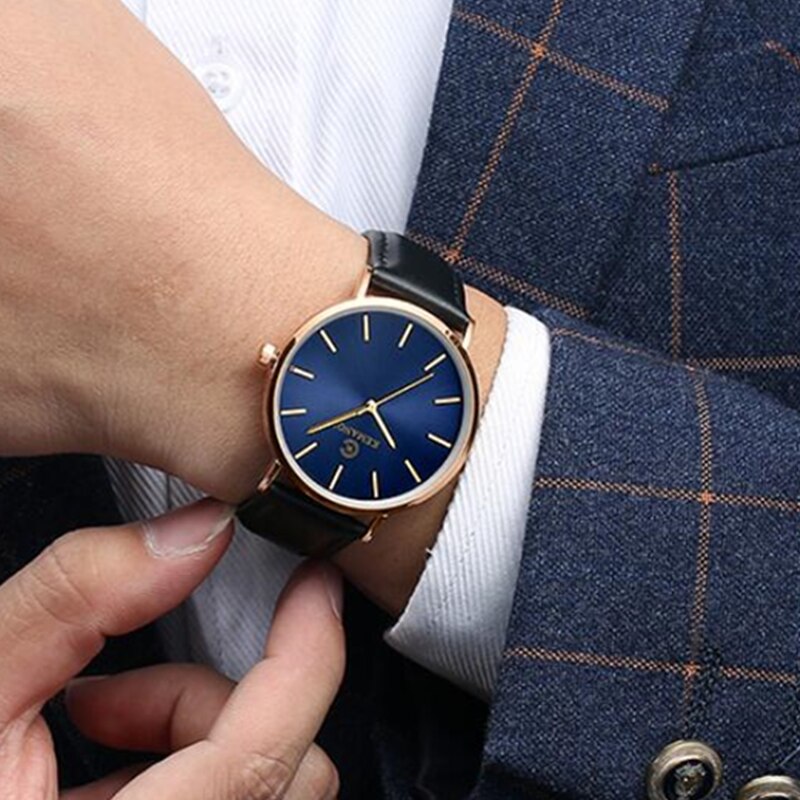 Reloj minimalista para Hombre, relojes ultrafinos a la , Reloj de negocios sencillo, Reloj de cuero, 2022