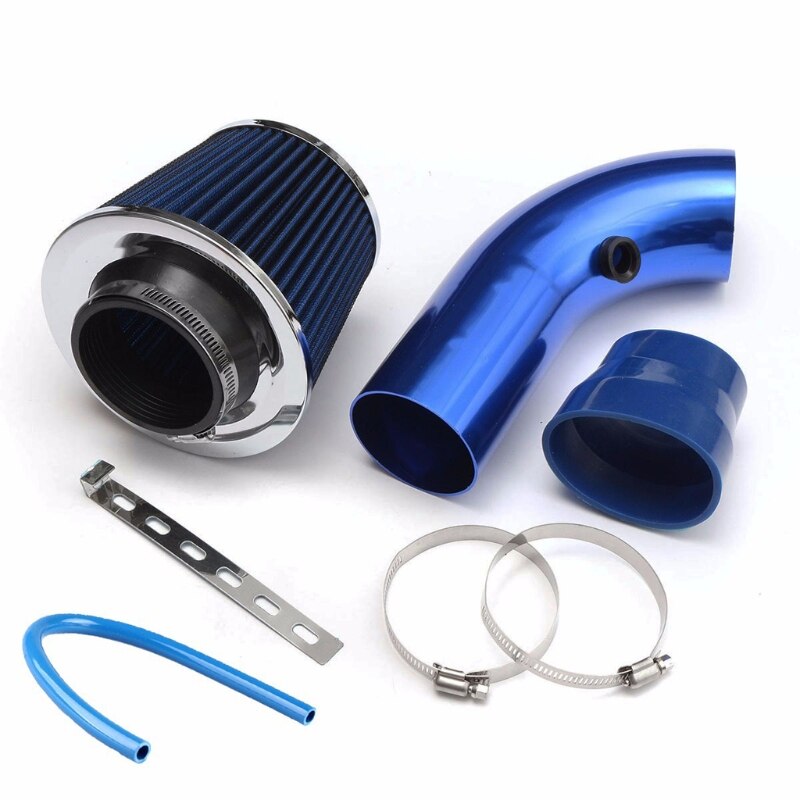 Universal 76mm Car Automobile Racing Car Cold Air Intake Induction Pipe Kit: Blue