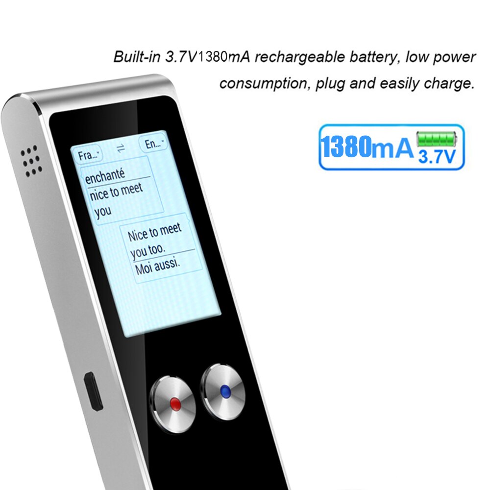 T8S Portable Voice Translator Wifi Real Time Instant 51 Languages Touch Screen 1380mAH Battery Translation Language For Travel