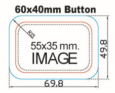 Rectangle 40x60mm 100 Sets Pin Back Metal Button Supply Materials for All Steel Badge Button Maker