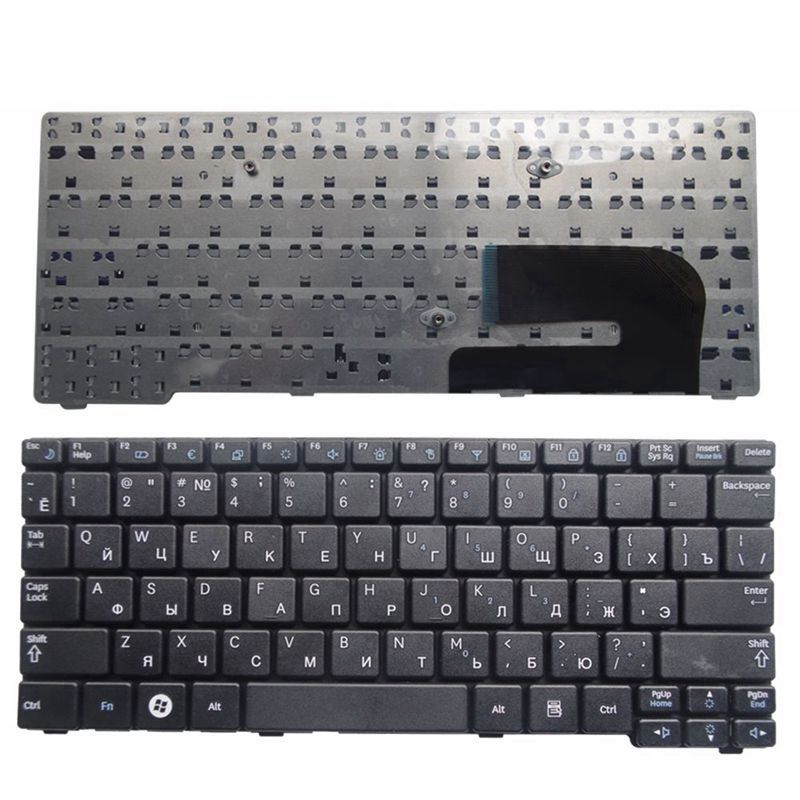 YALUZU russian keyboard for Samsung N150 plus N143 N145 N148 N158 NB30 NB20 N102 N102S NP-N145 Laptop black/white RU layout: BLack