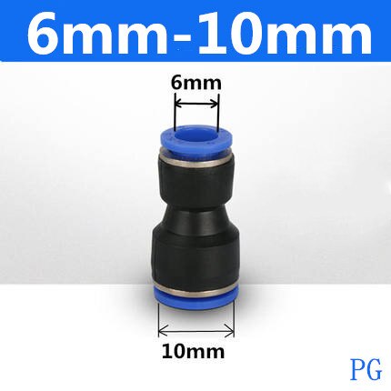 Pneumaattiset liittimet kiinnitys muoviliitin pu  pg 4mm 6mm to 8mm 10mm ilma-vesiletku putki työnnä sisään suorat kaasun pikaliittimet: Pg 6-10