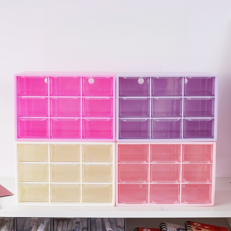 Bureau-organizer, compacte, draagbare opbergdoos met meerdere vakken, stofbestendige bureau-lade-organizer voor studiekamer of slaapkamer