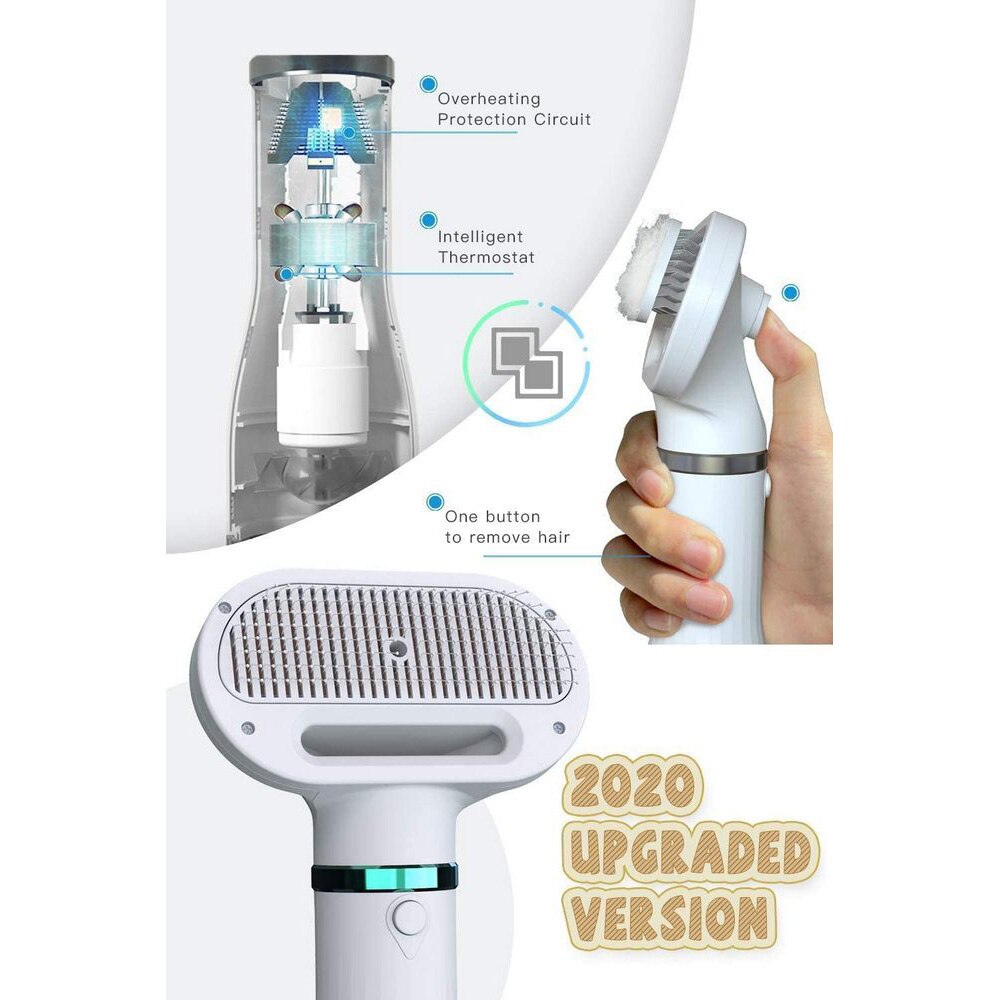 Portable Dog Dryer 2-In-1Hair Dryer for Dogs Adjust Temperature Low Noise Pet Dryer Dog Grooming Comb Fur Blower