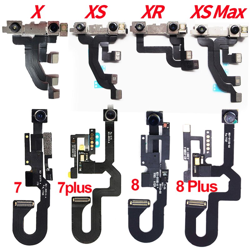 Original para iPhone 7 Plus 8 Plus X XR XS Max cámara frontal pequeña cámara frontal Sensor de proximidad derecho Cable flexible