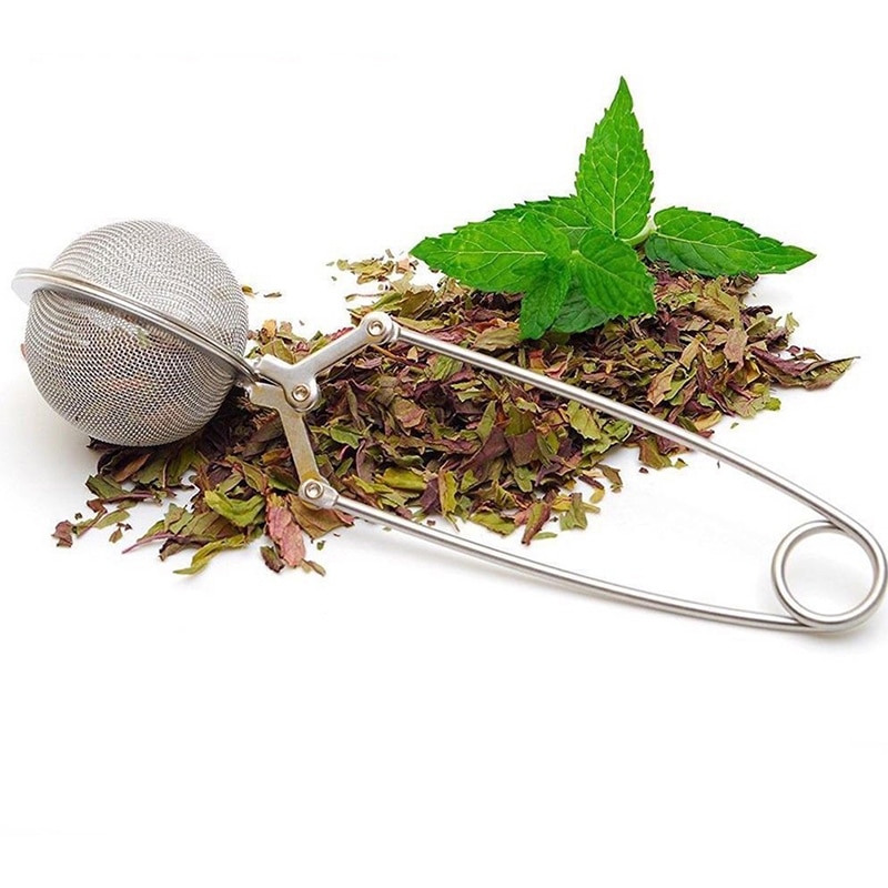 Stainless Steel Handle Tea Ball Tea Infuser Kitchen Gadget Coffee Herb Spice Filter Diffuser Mesh Tea Strainer