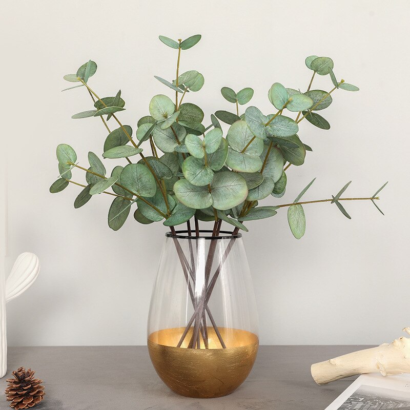 Nordeuropeisk stil liten fersk kunstig grønn graft 45cm feel eukalyptus bryllup dekorasjon stue restaurant potted