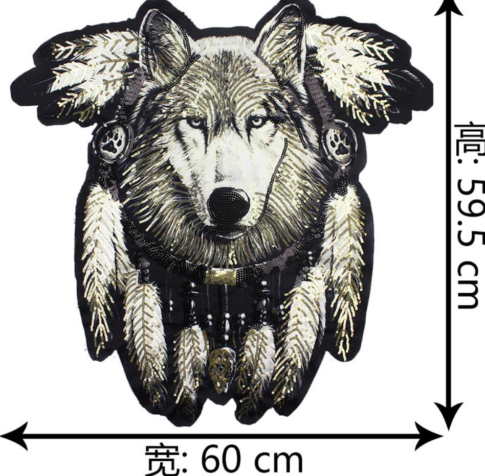 Autocollants en tissu tête de loup | Étiquette décorative, pour hommes et femmes, grande taille, dessin animé, patch autocollant couture, bricolage: Default Title