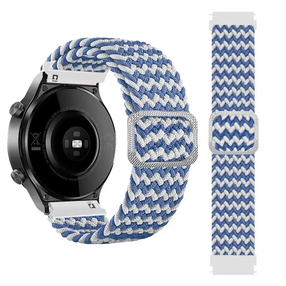 22 20 mm gevlochten nylon lusband voor HUAWEI HORLOGE GT 4 Pro 46 mm band GT 3 2 42 mm HONOR Magic Watch 4 GS 3 Pro ES Correa armband: Blue pink / 22 mm
