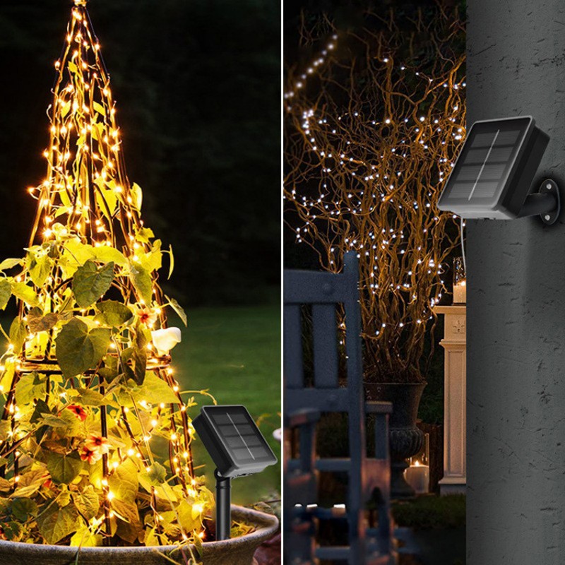 Zonne-Energie Buitenlicht Slinger Waterdichte Tuindecoratie Op Zonne-Energie Slinger 8 Knipperende Modi Kerstverlichting