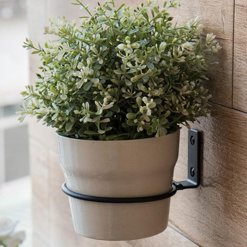 11cm fällbara blomkrukor brickor väggmonterad planteringsring potthållare väggfäste balkong blomplanterhållare: Default Title