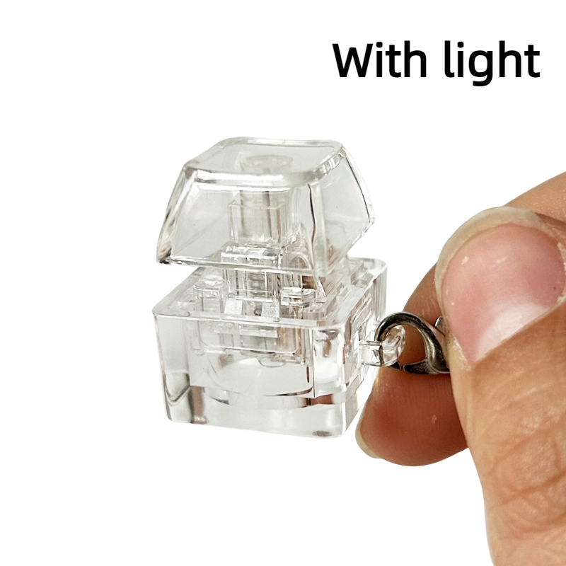 4/9 Toetsen Mechanische Toetsenbord As Tester LED Toetsenbord Sleutel Speelgoed Stress DIY Knop Keycap Fidget Sleutelhanger Speelgoed: Goud