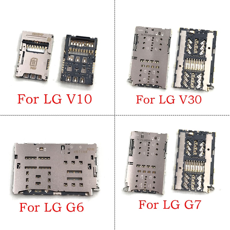 5 pièces/lot prise lecteur de carte Sim fente plateau Module support connecteur pour LG G3 G4 G5 G6 G7 V10 V30