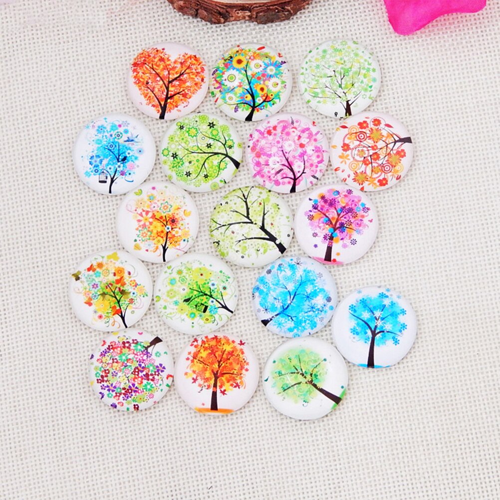 10pcs 12mm Mixed Round Mosaic Tiles for Crafts Glass Mosaic Supplies for Jewelry Making