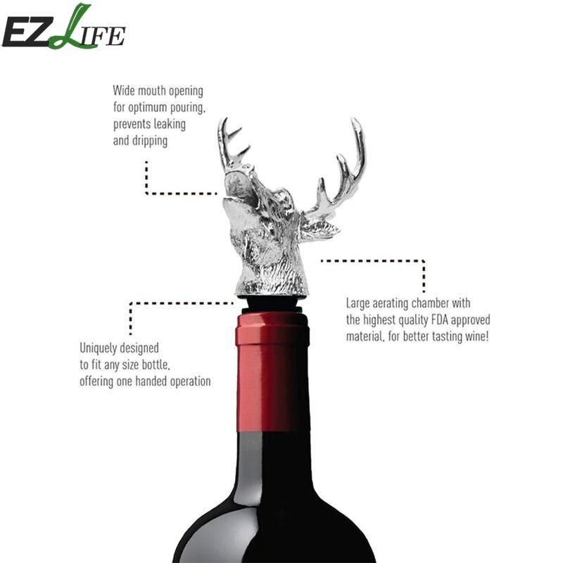 Herten Hoofd Wijn Schenker Rode Wijn Stopper Beluchter Fles Wijn Accessoire Bar Stopper Creatieve Mode Wijn Accessoires Gereedschap Lp F8W6
