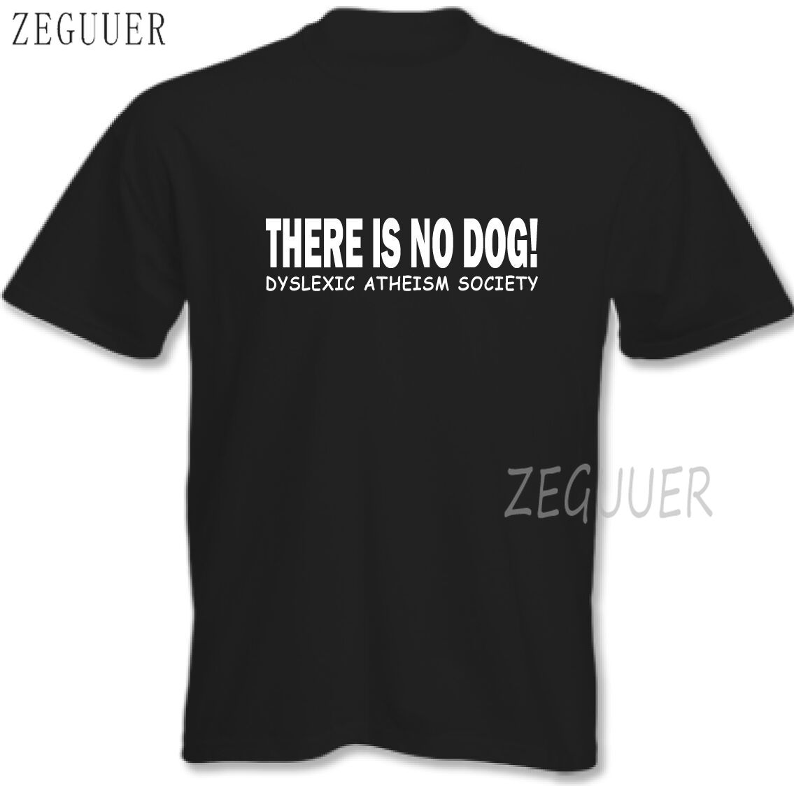 T-SHIRT athée il n'y a pas de chien dyslexique athéisme société T-shirt hommes à manches courtes T-SHIRT col rond Tumblr Ulzzang drôle hommes T-shirt