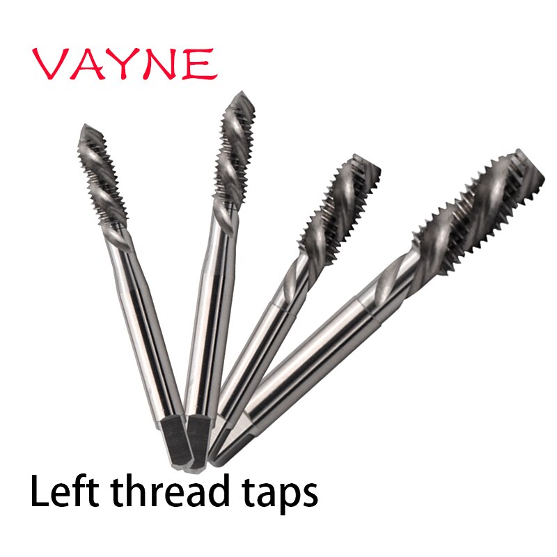 HSSE Left Hand Fine Thread Spiral Fluted tap M3 M4 M5 M6 M7 M8 M9 M10 M12 X0.35L X0.75L X1.25L X1.5L Machine Screw Thread taps