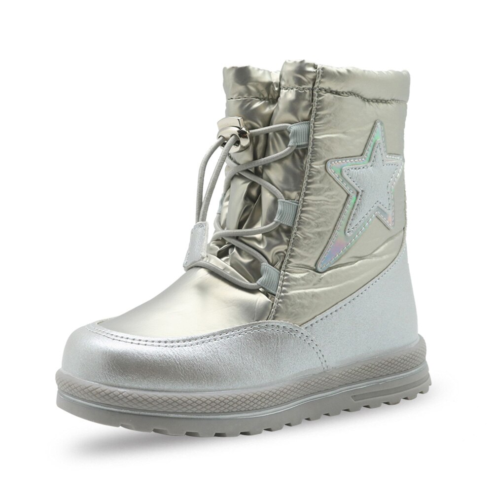 Apakowa Baby Meisjes Snowboots Peuter Kids Winter Dikke Warme Wol Gevoerde Outdoor antislip Sneeuw Schoen met Verstelbare elastische Band: white / 6.5