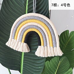 Babykamer Decoratie Nordic Hand-Geweven Regenboog Ornamenten Diy Touw Regenboog Speelgoed Muur Opknoping Baby Slaapkamer Decor Foto Props: QC0061-4