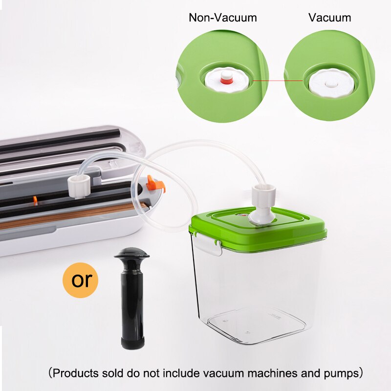 500+1400+3000ml/Set Vacuum Container Large Capacity Food Vacuum Kitchen Storage Container Square Plastic Box Vacuum Sealer Box