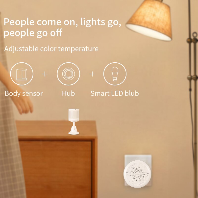 Xiaomi-Sensor de movimiento inteligente Aqara, Sensor de cuerpo humano, PIR, Wifi, conexión inalámbrica ZigBee, hub Mi Home APP