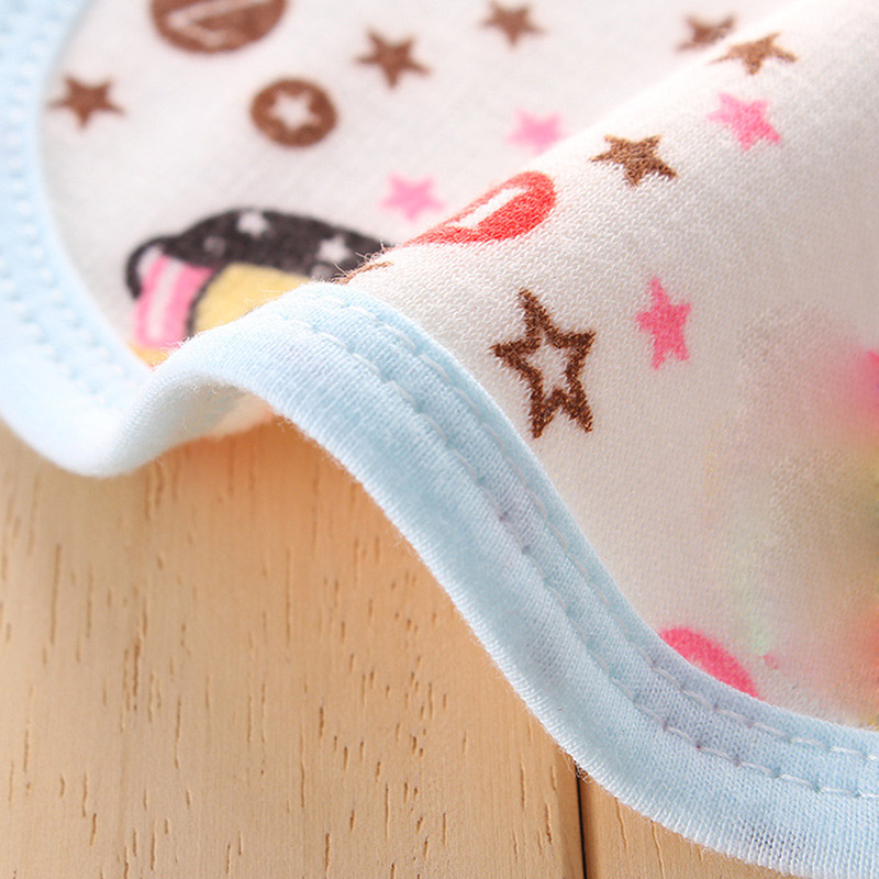 10pcs/lot Waterproof Pure Cotton Brushed Baby Bib Print Infant Bib Newborn Baby Boys & Girls Saliva Towel Random Color