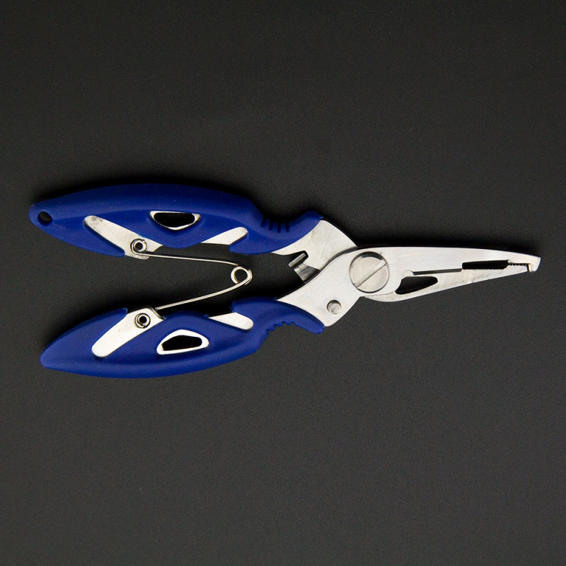 Fishing Plier Scissor Braid Line Lure Cutter Hook Remover Tackle Tool Cutting Fish Use Tongs Scissors Multi Function Plier: blue