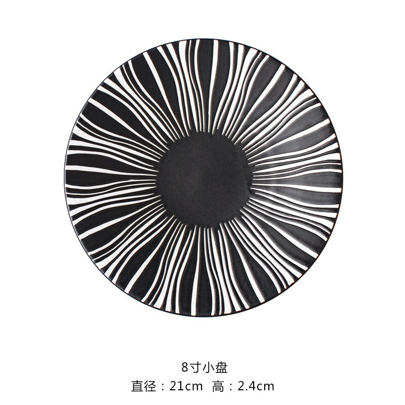 Geometric Pattern Dinner Plate Ceramic Printing Dish Pasta Dessert Dishes And Plates Pratos De Jantar: 5