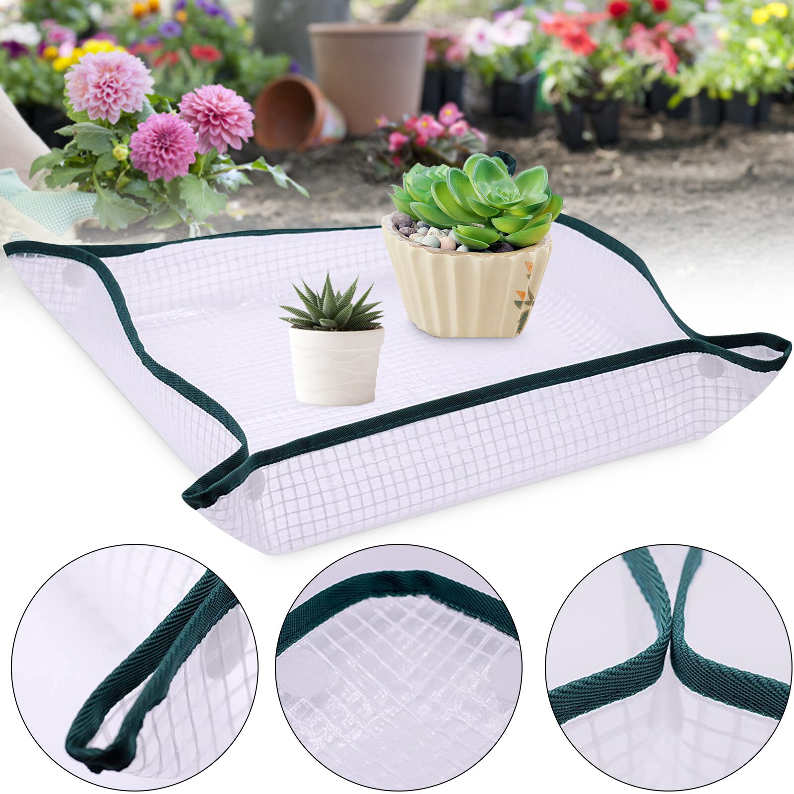 Mini tela de malla transparente impermeable, para escritorio, jardinería, suculenta, alfombrilla impermeable para flores, almohadilla para macetas