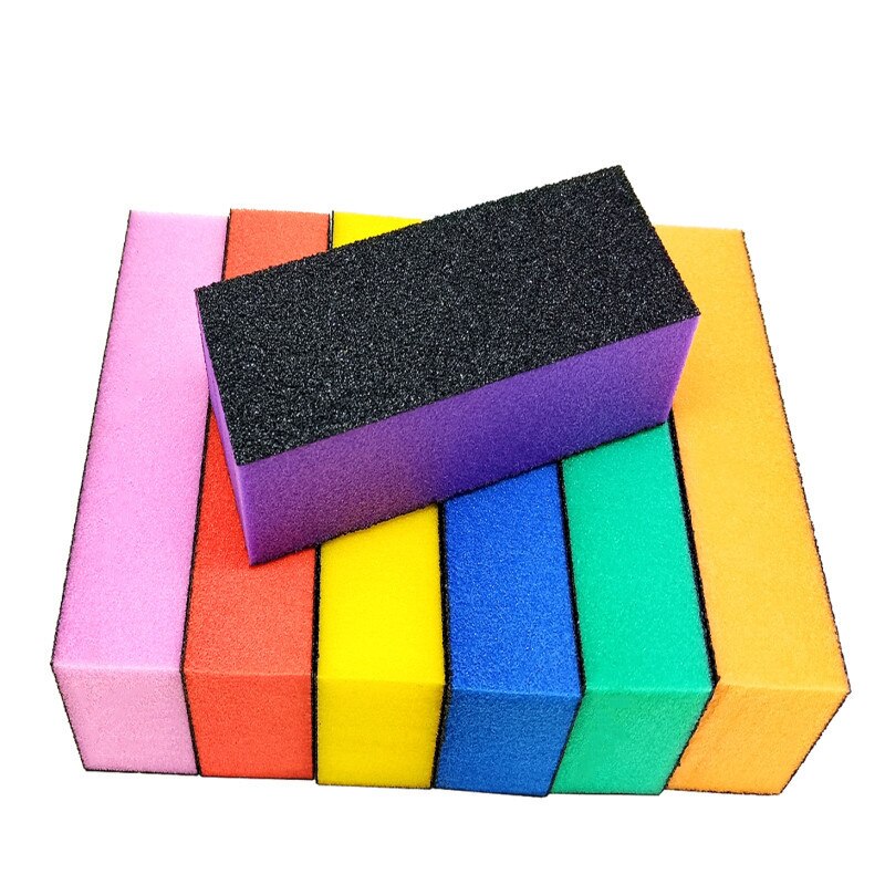 Esponja superior duradera para limar uñas, bloque de pulido acrílico, pedicura, manicura, herramienta de Arte de uñas: random color 2pc