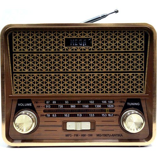 Mega Nostalgic Antique Rechargeable Radio Music Mp3 Player Usb Tf Aux 1967U Antıka