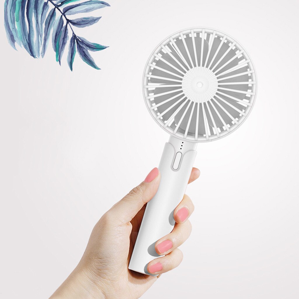 Portable Rechargeable Fan Air Cooler Operated Hand Held USB Solid Color Hand Portable Desktop Home Office Fan