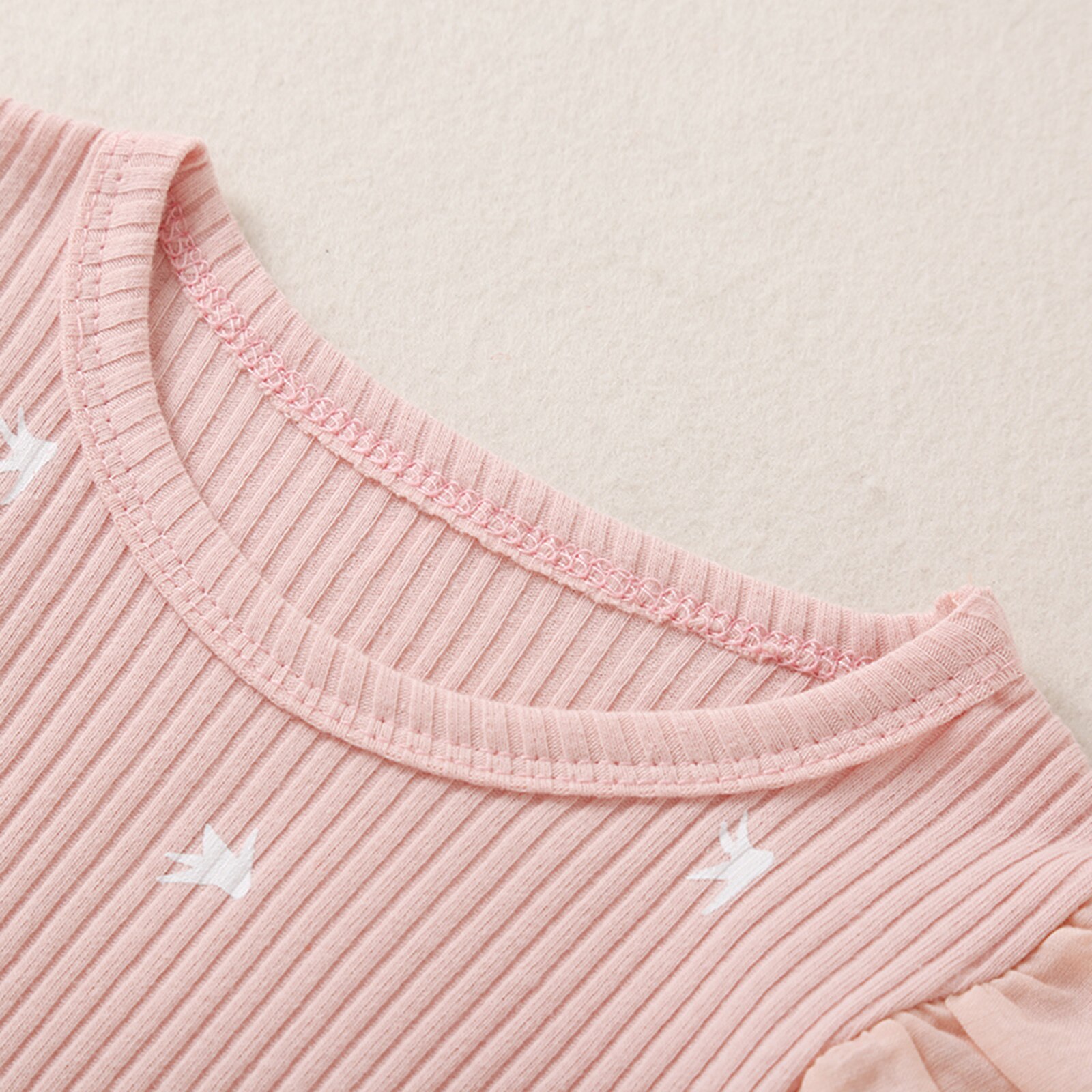 Baby Ribbed Jumpsuits, Infant Round Neck Lace Long Sleeve Bodysuit and Headwear Two-piece Suit for Toddler Boys Girls