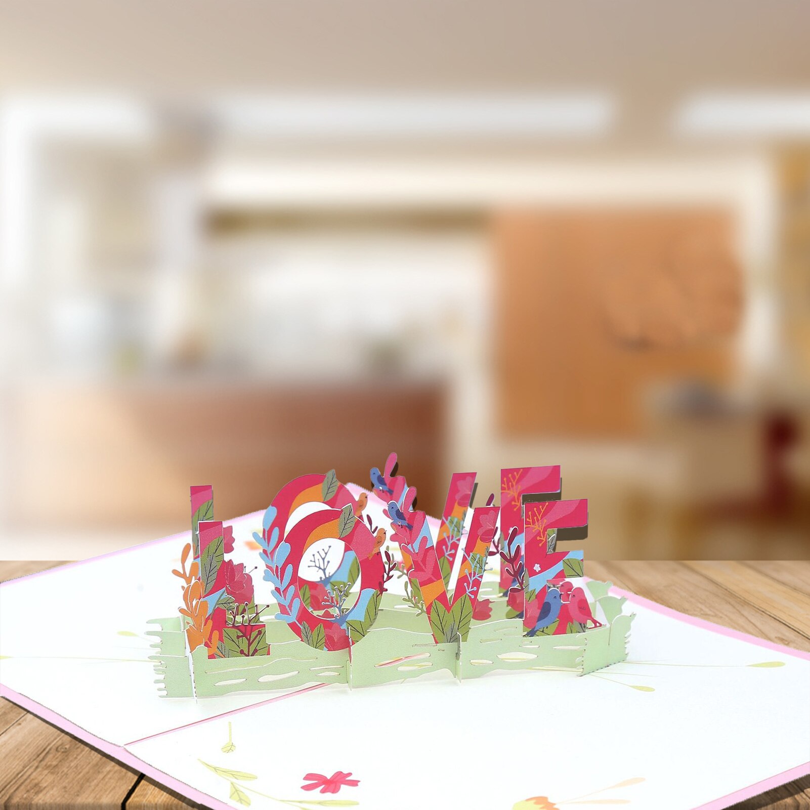 3D Pop-Up Cards LOVE Letter DIY Handmade Greeting Card for Valentine Day Anniversary Party Wedding Decoration