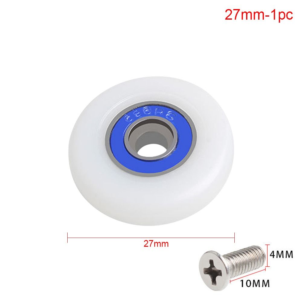 Rouleau de porte de douche avec vis, poulie de porte market, roues de coureur, fixation de quincaillerie domestique, , 19mm, 23mm, 25mm, 27mm, 29mm, 1 pièce, 4 pièces: YELLOW