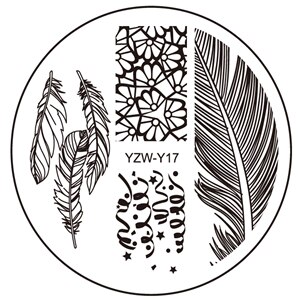 YZWLE 1 feuille ronde noël Nail Art Image timbre estampage plaques manucure modèle bricolage polonais pochoir: Y17