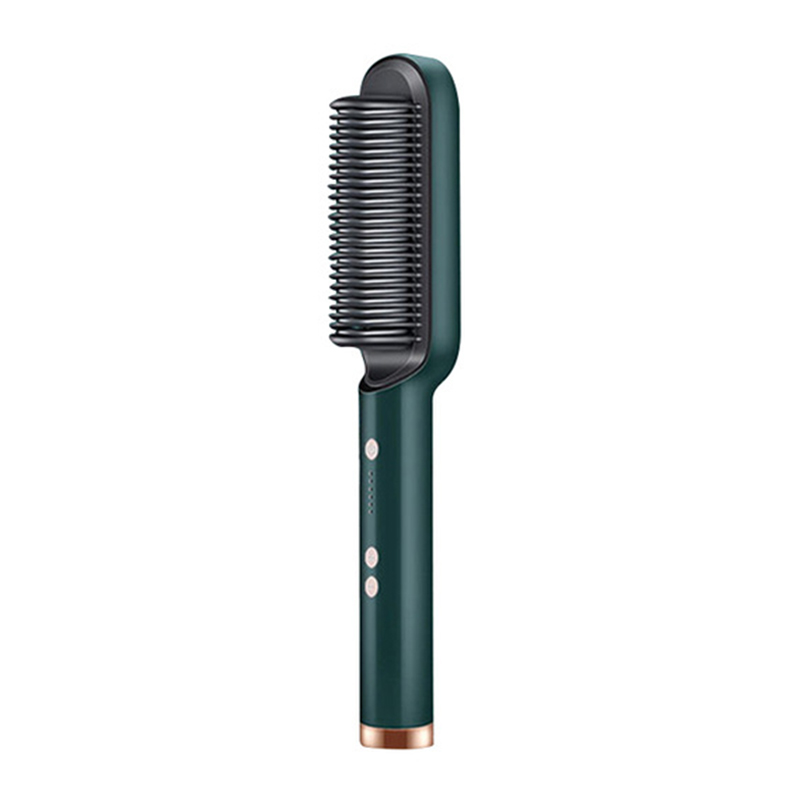Elektrische Glätten Haar Pinsel Professionelle Curler Haarglätter Kamm Schnelle Heizung Keramik Haarglätter: Grün / EU