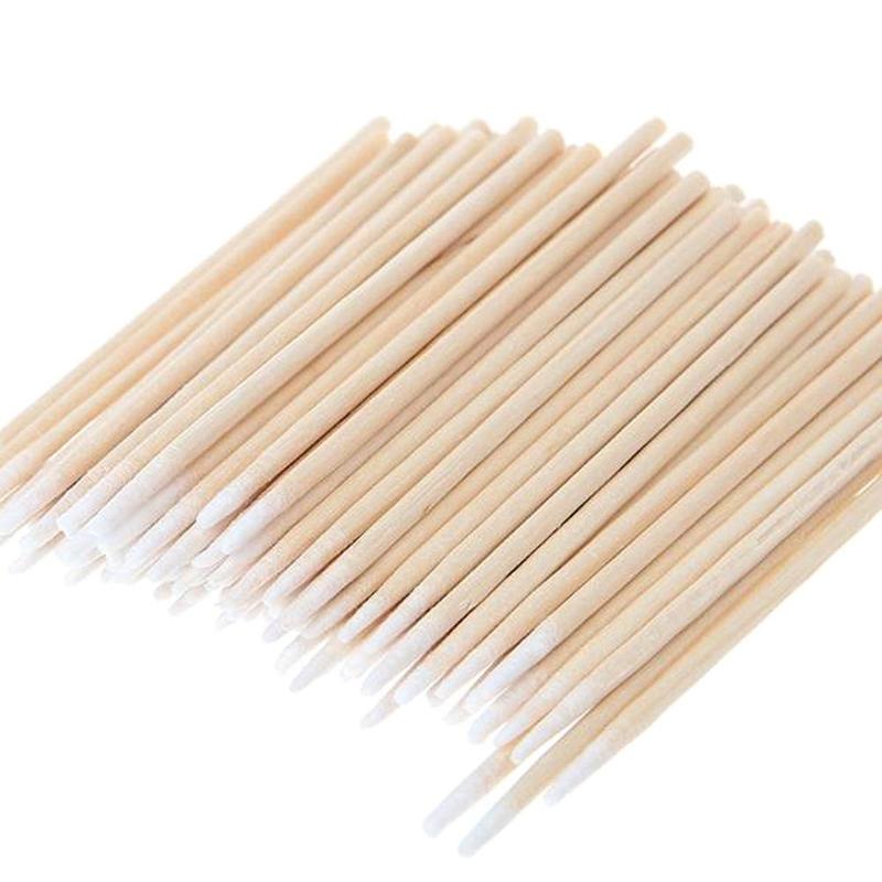 100 stk permanent microblading tre bomullspinne makeup knopp kosmetikk pinner for makeup skjønnhetsverktøy